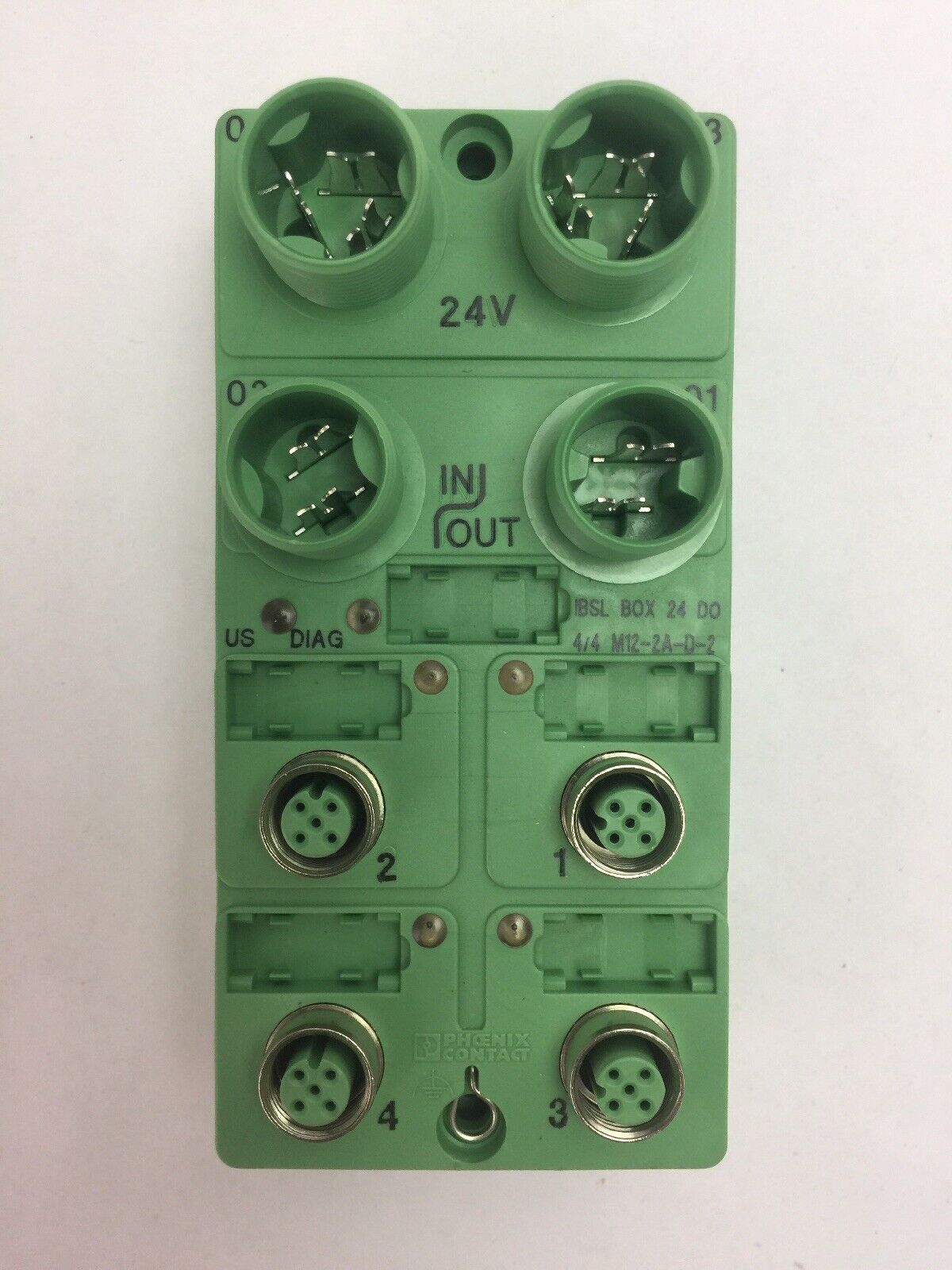 PHOENIX CONTACT IBSL BOX 24 DO 4/4 M12-2A-D-2 I/O MODULE 4 DIGITAL OUTPUT 24VDC