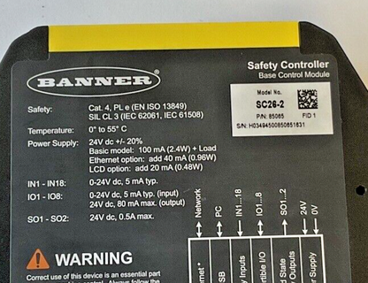 BANNER SC26-2 BASE CONTROL MODULE 24VDC CAT.4
