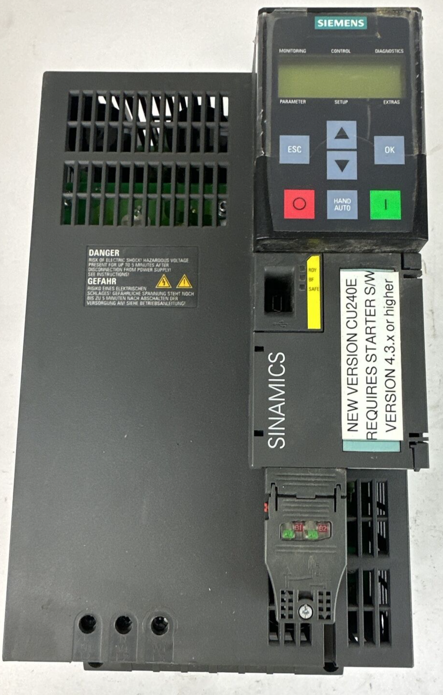 SIEMENS 6SL3224-0BE27-5UA0 SINAMATIC POWER MODULE 240 BOP-2 CU240E-2 DP-F CONTRO