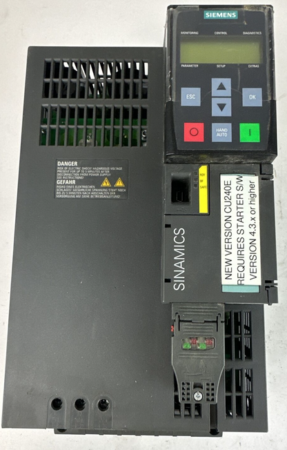 SIEMENS 6SL3224-0BE27-5UA0 SINAMATIC POWER MODULE 240 BOP-2 CU240E-2 DP-F CONTRO
