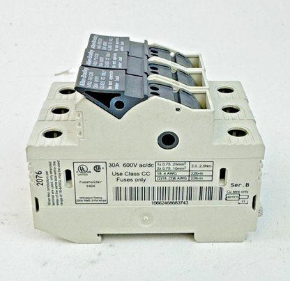ALLEN-BRADLEY *LOT OF 3* - 1492-FB1C30 SER. B - FUSE HOLDERS - 30A, 600 VAC