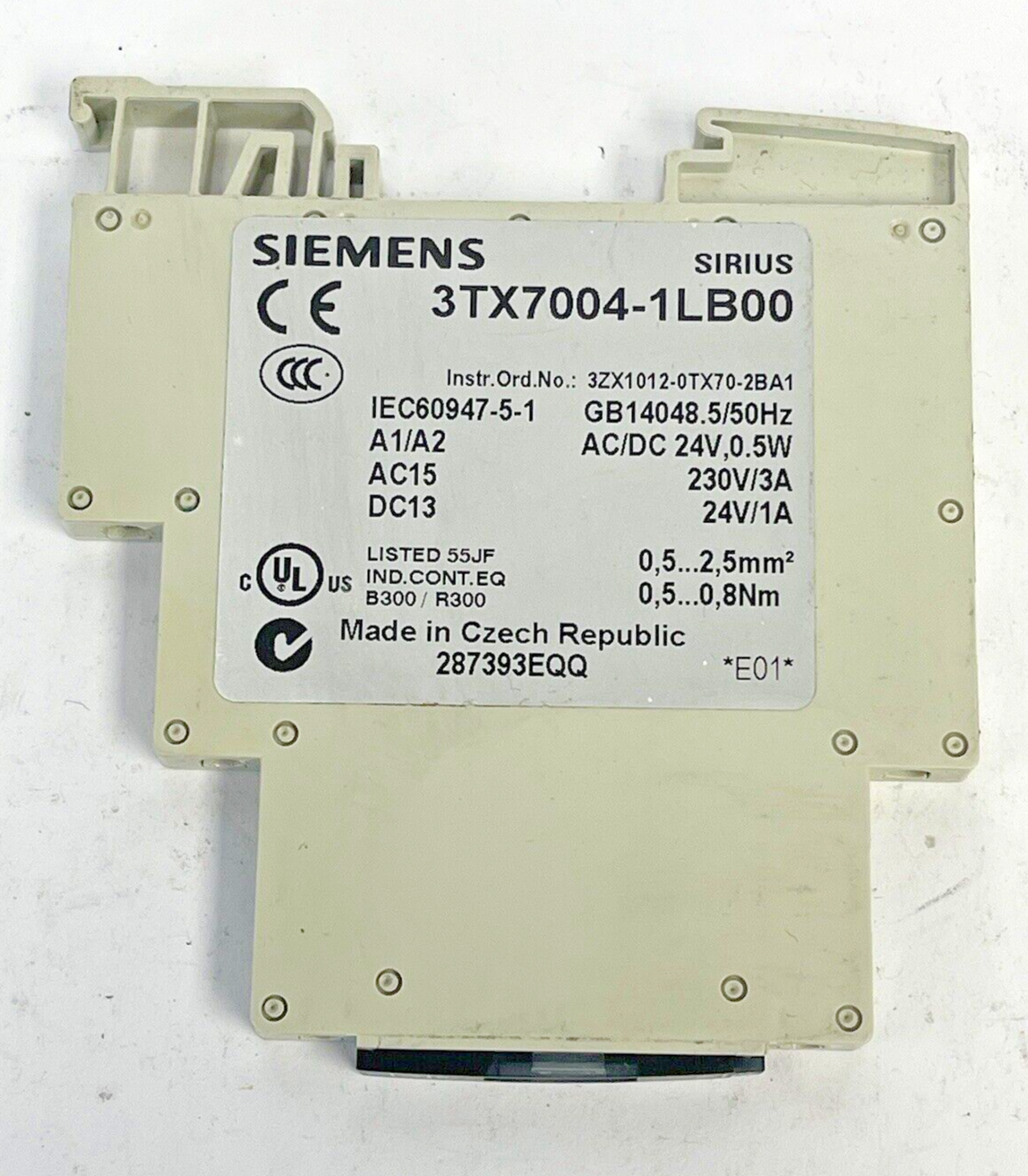 SIEMENS - 3TX7004-1LB00 - OUTPUT COUPLING LINK - 1 CO, SCREW TERMINAL 24 V AC/DC