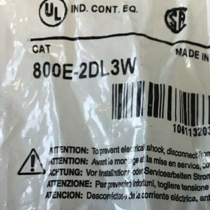 ALLEN BRADLEY 800E-2DL3W FULL VOLTAGE MODULE W/ LATCH (WHITE) SER. A***LOTOF2***
