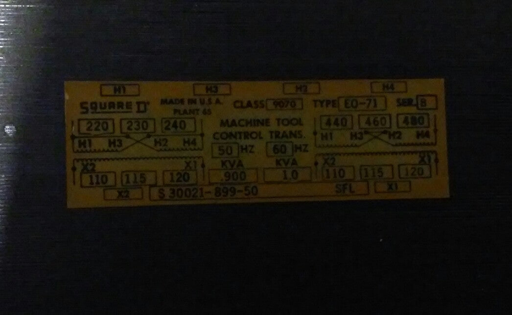 Square D Transformer Disconnect - Class 9070 - Type SK5271U (QJ-1370-A) - 600 V