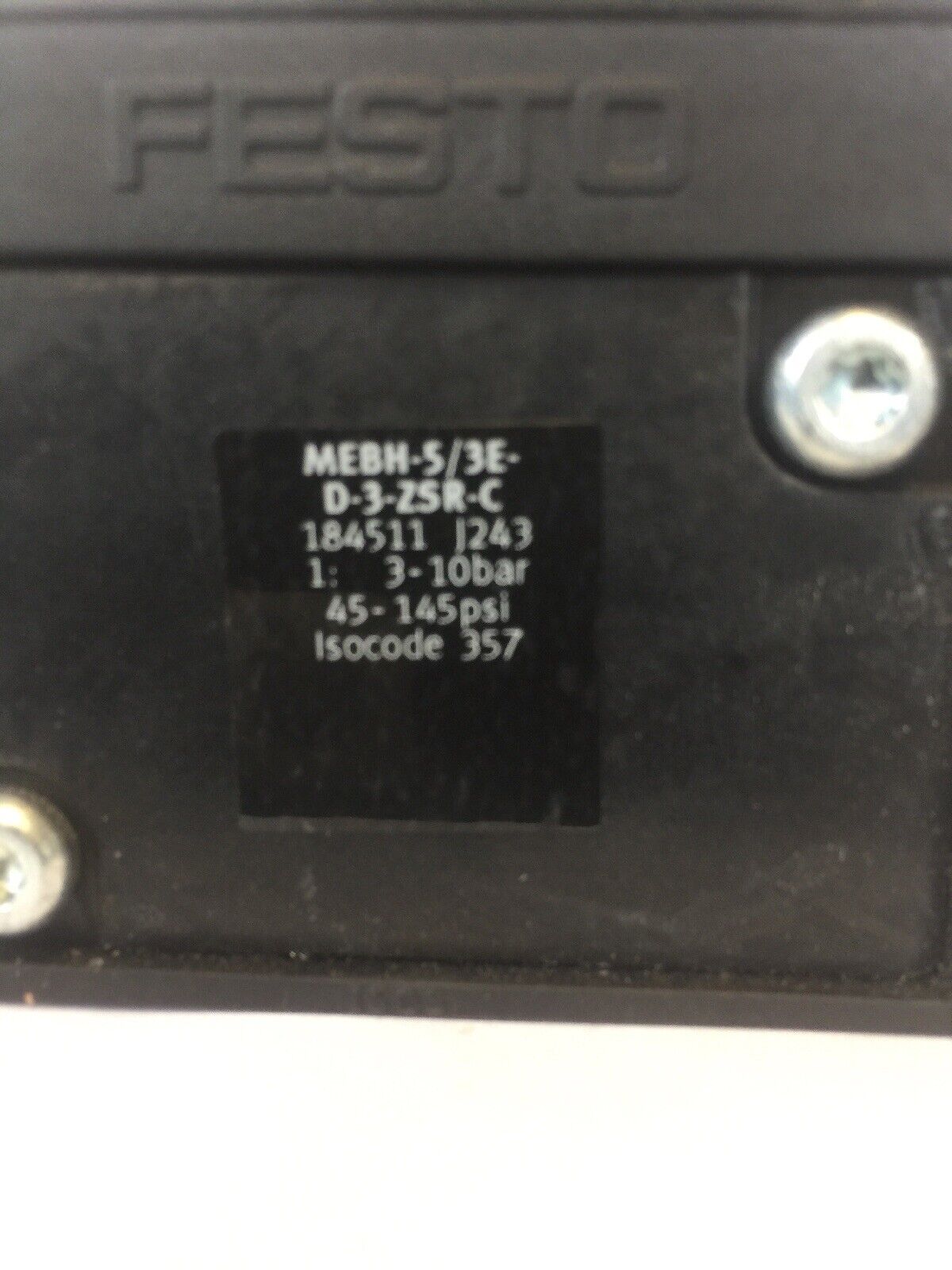 FESTO MEBH-5/3E-D-3-ZSR-C SOLENOID VALVE