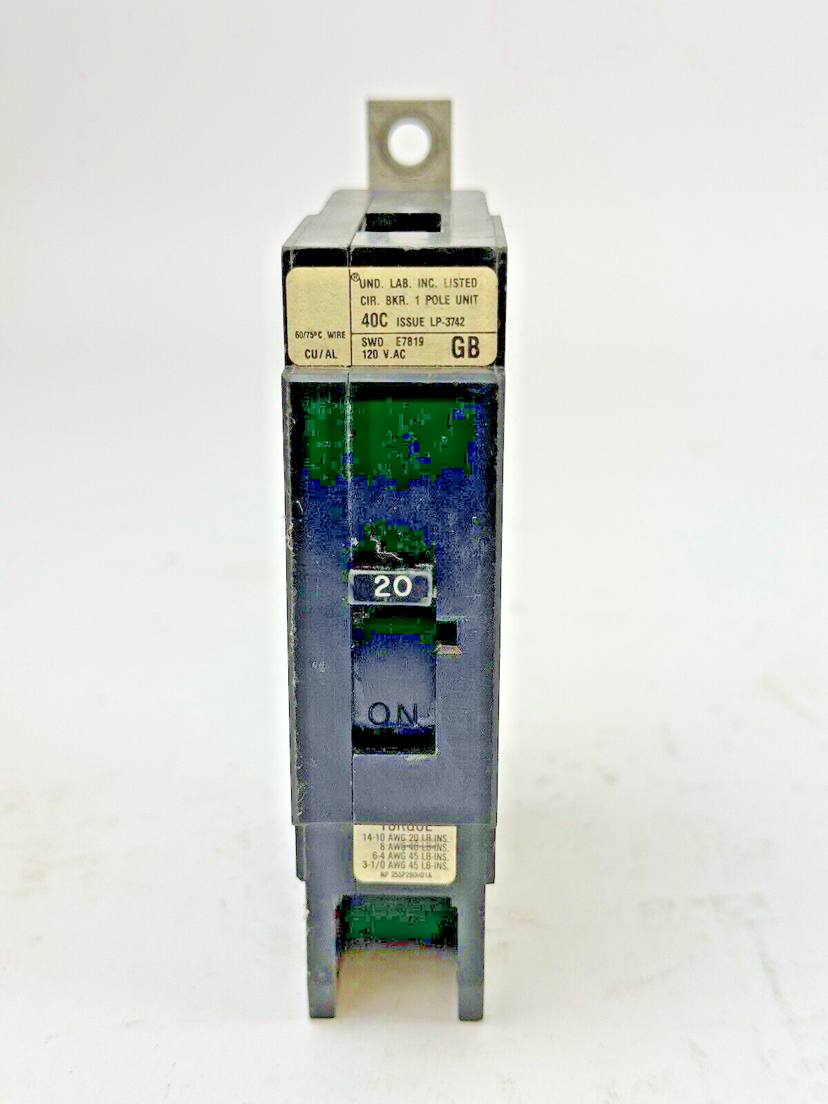 WESTINGHOUSE - GB1020 - BOLT-ON CIRCUIT BREAKER - 1 POLE/120VAC/20A - NEW