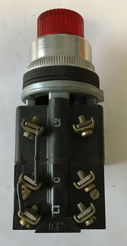 SQUARE D 9001KM34  PUSH BUTTON 24VAC/DC SER.A RED CAP