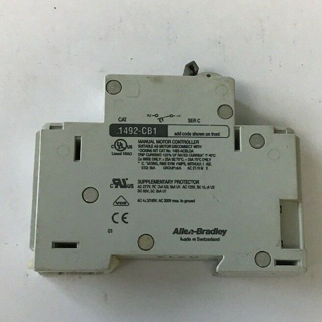 ALLEN BRADLEY 1492-CB1 G200 SER.C  CIRCUIT BREAKER, 20 A, 1 POLE (LOTOF7)