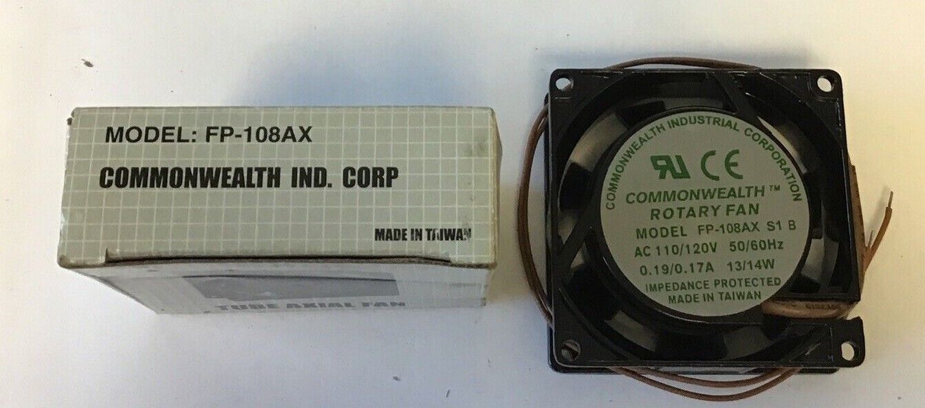 COMMONWEALTH FP-108AX TUBE AXIAL FAN 120VAC 50/60HZ