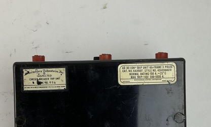 WESTINGHOUSE KA3100T TRIP UNIT MAG TRIP-ADJ 500-1000A 3POLE 100A