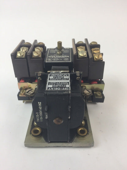 SYLVANIA 713UPG76 A.C. PNEUMATIC TIMING RELAY 10A 600VAC COIL 110-120V 60HZ