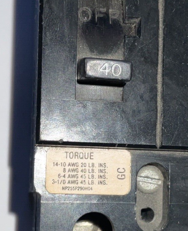 WESTINGHOUSE GC2040 CIRCUIT BREAKER 240VAC 40A 2POLE