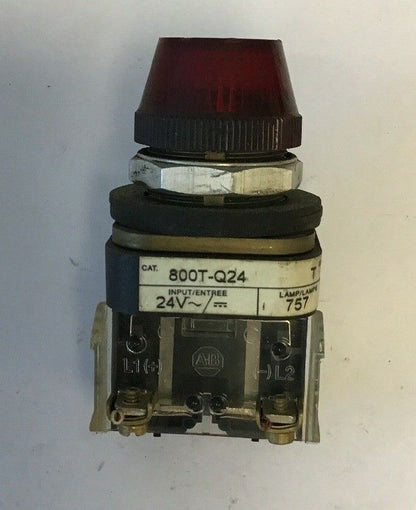 ALLEN BRADLEY 800T-Q24 SER.T RED PILOT LIGHT 24VAC/DC #757 LAMP
