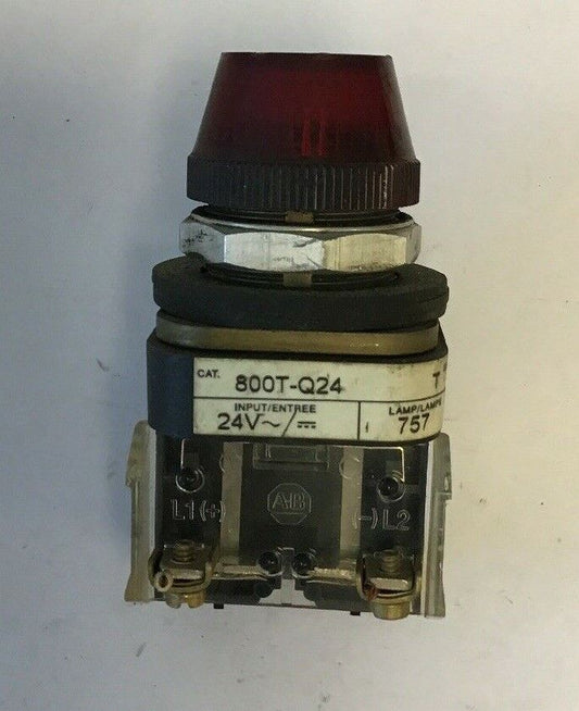 ALLEN BRADLEY 800T-Q24 SER.T RED PILOT LIGHT 24VAC/DC #757 LAMP