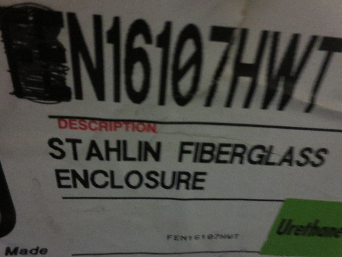 ROBROY / BELDING N16107HWT STAHLIN FIBERGLASS ENCLOSURE w/ SEAL - NEW SURPLUS