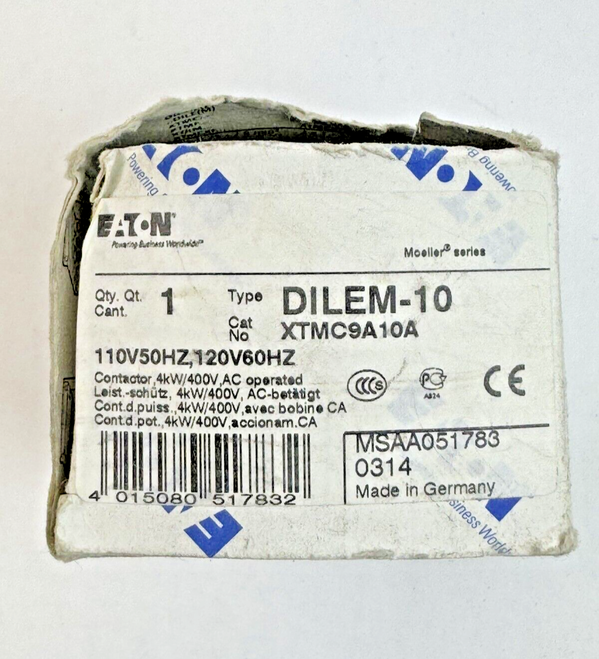 EATON / MOELLER - DILEM-10 - XTMC9A10A - CONTACTOR