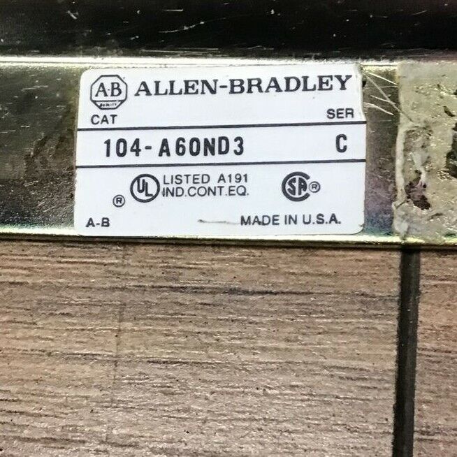 ALLEN BRADLEY 104-A60ND3 REVERSING CONTACTOR SER.C 60A 660V GD473 COIL 120V