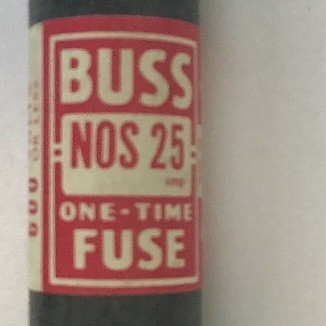 LOT of 3 / BUSSMANN NOS25 ONE-TIME FUSE / 25A / 600V