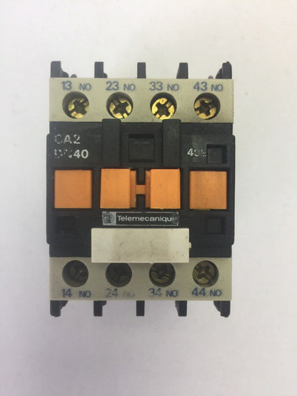 TELEMECANIQUE CA2DN40 CONTACTOR COIL 120V 60HZ LA4DA1U SUPRESSOR LA1DN04 AUXILIA