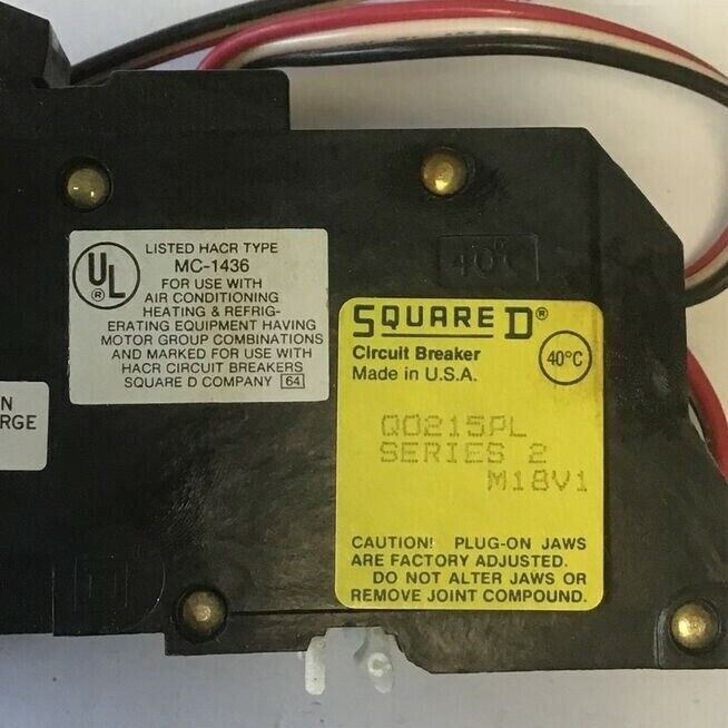 SQUARE D QO215PL CIRCUIT BREAKER 15A 120/240VAC 2POLE