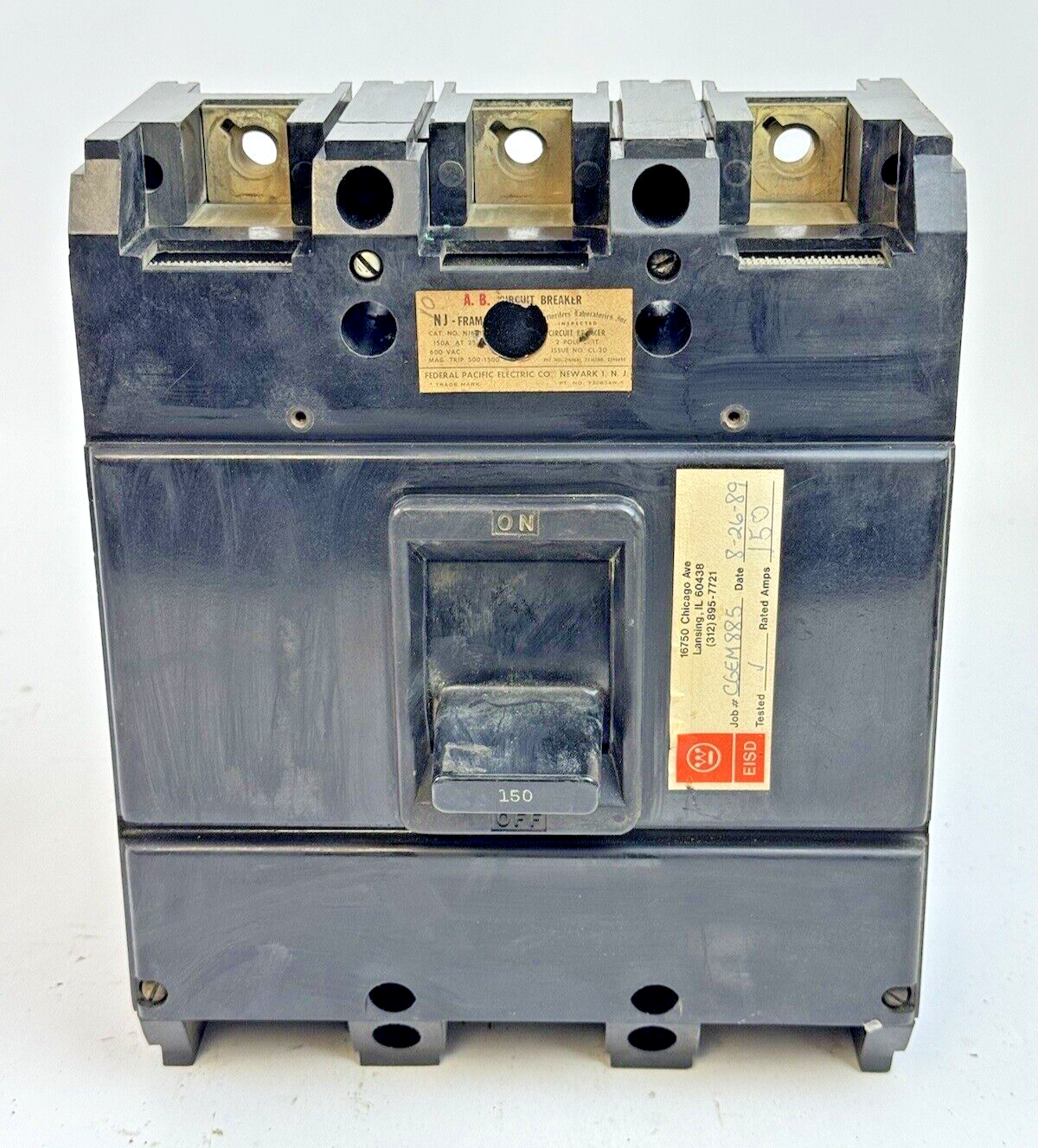 FPE - NJ631150 - MOLDED CASE CIRCUIT BREAKER - 150 A, 3 POLE, 600 VAC