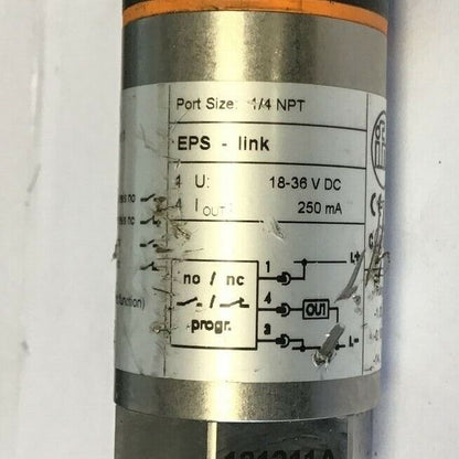 IFM PN5204 PRESSURE SWITCH PORT 1/4 18-36VDC 250MA