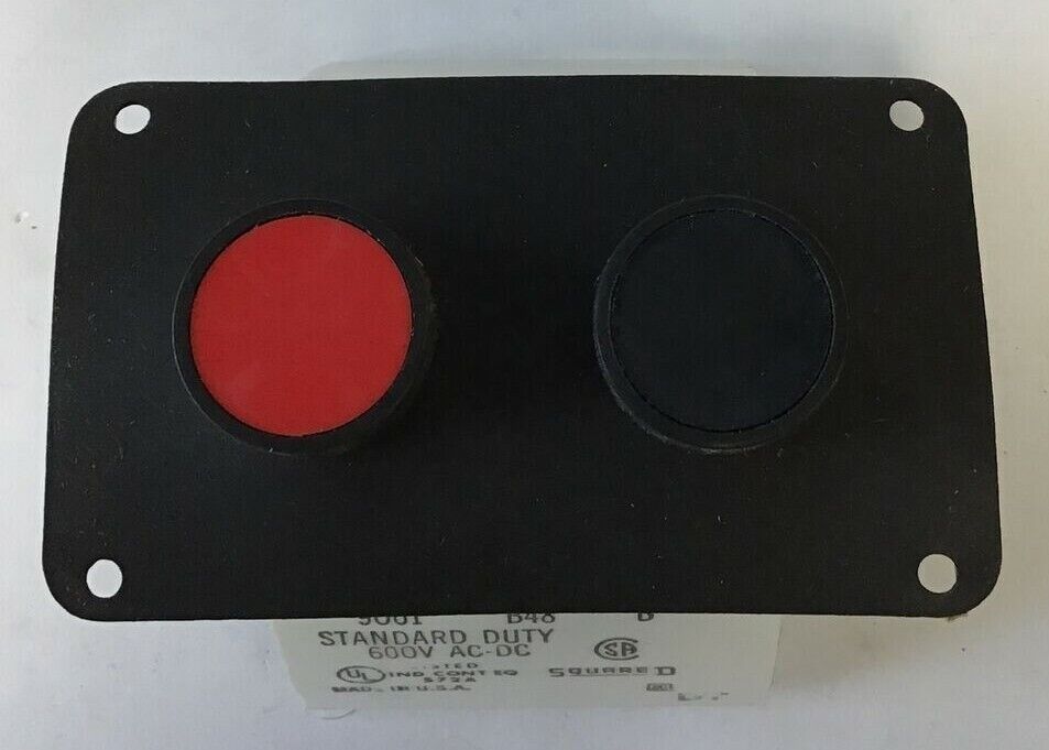 SQUARE D 9001 B48 2 BUTTON PUSH BUTTON STATION 600VAC SER.B