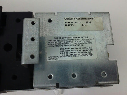 GE AMC4SE CIRCUIT BREAKER MODULE MODEL 1, 300A, 600V, 4P, USED GOOD CONDITION