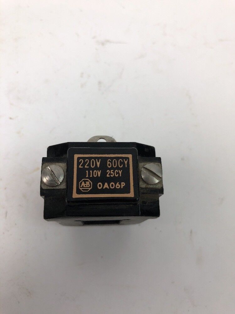 ALLEN BRADLEY 0A06P STARTER COIL 220V 60CY 110V 25CY OAOP