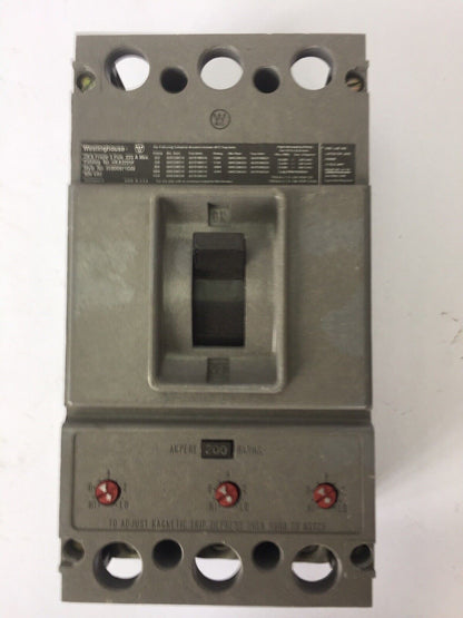 WESTINGHOUSE HKA3225F CIRCUIT BREAKER 600VAC 225A 3 POLE TRIP UNIT 200A