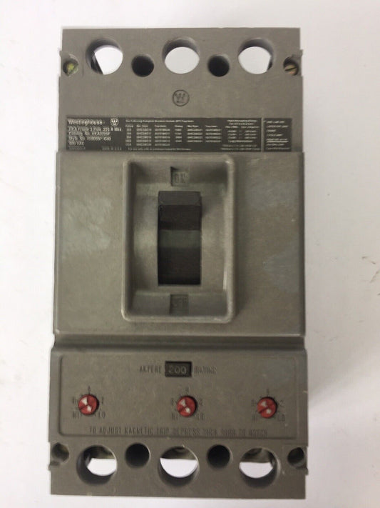 WESTINGHOUSE HKA3225F CIRCUIT BREAKER 600VAC 225A 3 POLE TRIP UNIT 200A