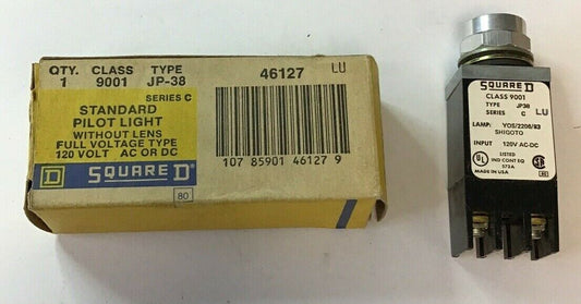 SQUARE D 9001 JP-38 SER.C PILOT LIGHT W/O LENS 120VAC/DC