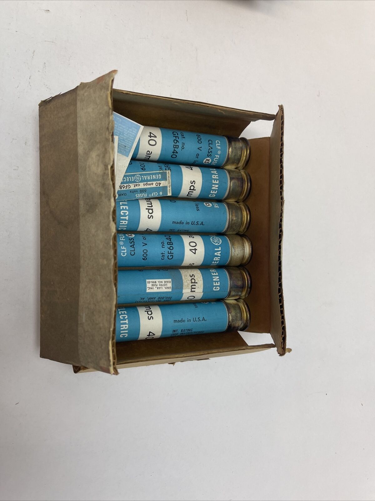 GE GF6B40 FUSE TYPE CLF 600V 40AMP (LOT OF 6)