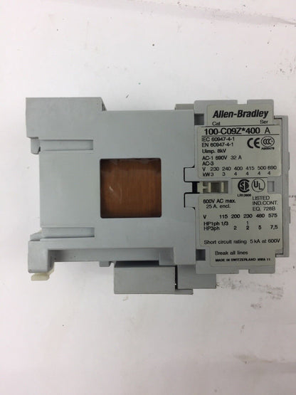 ALLEN BRADLEY 100-C09Z*400 CONTACTOR WITH 100-FSD250 SURGE SUPPRESSOR