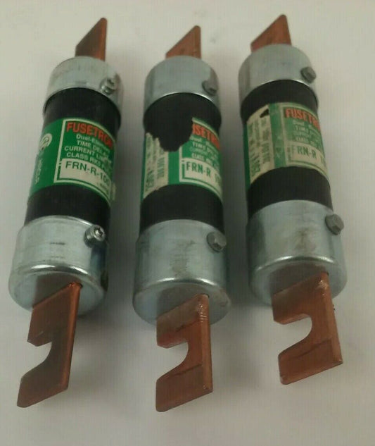 FUSETRON BUSS FRN-R-100 100A 250VAC FUSE FRNR100 CLASS RK5 (LOT OF 3)