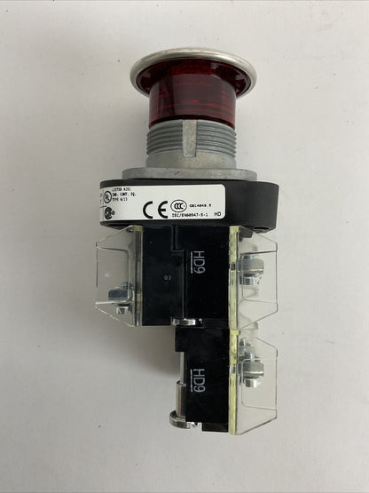 ALLEN BRADLEY 800T-FXQ24RA5 SER T 2-POS PUSH-PULL 24V RED ILLUMINATED TYPE 4,13