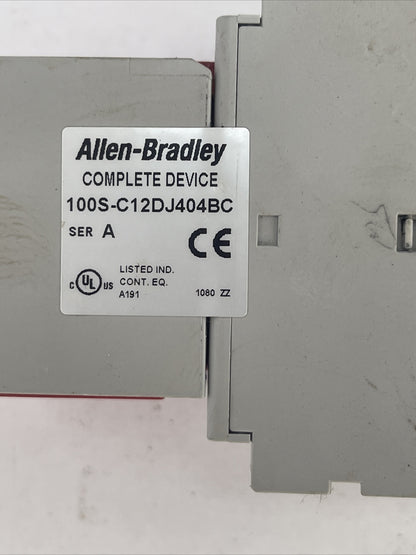 ALLEN BRADLEY 100S-C12DJ404BC CONTACTOR 600VAC 10HP (100-C12D*400 + 100S-F)24VDC