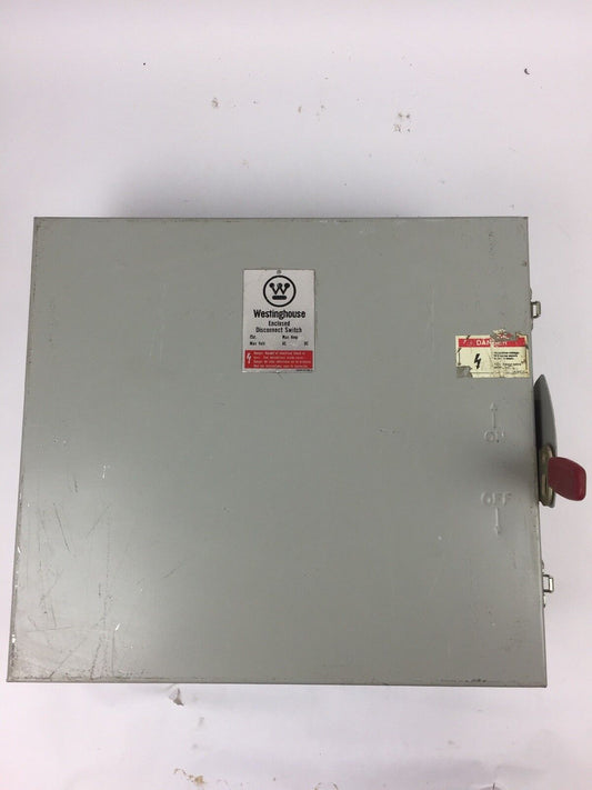 WESTINGHOUSE RDSN6030 SWITCH MAX AMP 30 MAX VOLT 600AC 250DC TYPE 3R RAINPROOF