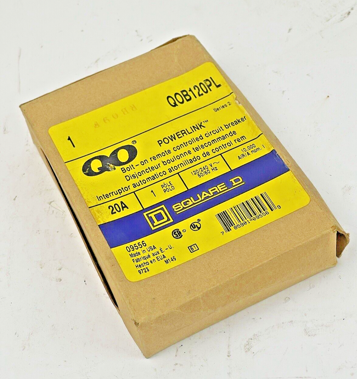 SQUARE D - QOB120PL - POWERLINK CIRCUIT BREAKER BOLT ON - 20A/1POLE/240VAC - NEW