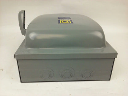 SQ. D HU462EI, SER. A1, H.D. SAFETY SWITCH, 60A, 240/480/600V, 2PH, NON FUSIBILE