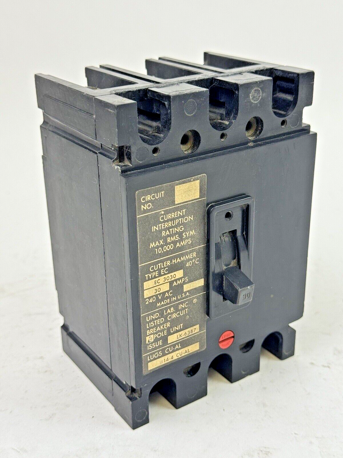 CUTLER-HAMMER / EATON - EHC3050 - CIRCUIT BREAKER - 50A/ 480 VAC/ 3 POLE