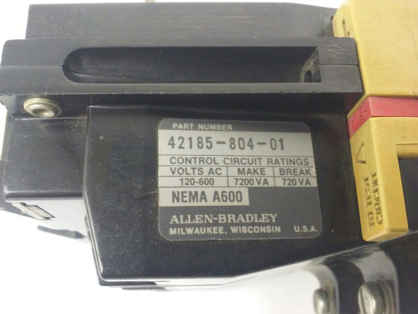 ALLEN BRADELY 42185-804-01, OVERLOAD RELAY, 600V, NEMA600, 42185804