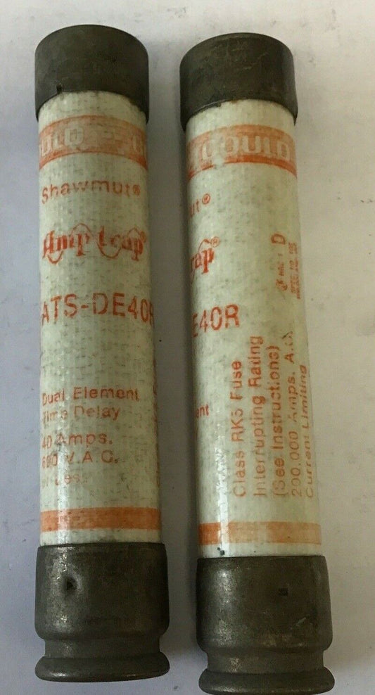 GOULD SHAWMUT ATS-DE40R AMP-TRAP FUSE 40A 600VAC CLASS RK5***LOTOF2***