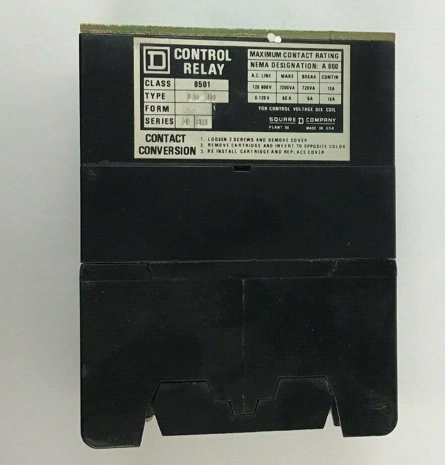 SQUARE D 8501 L0-30 MAGNETIC CONTROL RELAY SER.A COIL12060/110-50 BM