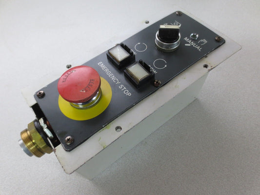 EMERGENCY STOP & TWO-WAY AUTO/MANUAL SWITCH - CLOCKWISE / CCW in ENCLOSURE