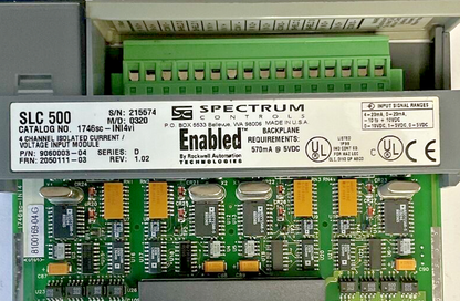 ALLEN BRADLEY 1746SC-INI4VI 4 CHANNEL INPUT MODULE SER.D REV.1.02