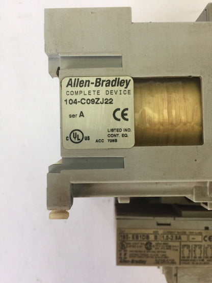 ALLEN BRADLEY 100-C09Z*10 REVERSING CONTACTOR 600VAC 25A COIL 24VDC 193-EB1DB
