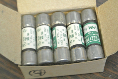 BOX of 10 / BUSSMANN FNM3/10 MIDGET FUSES  3/10A / 250V / NEW SURPLUS / FNM-3/10