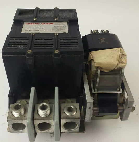 JOSLYN CLARK T77U035 CONTACTOR 3PH 300A 600V SIZE 5 200HP TYPE TM 120V COIL