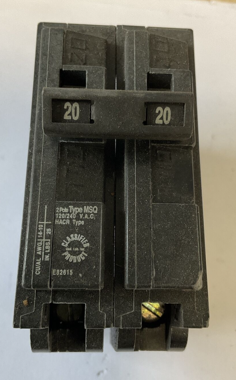 MURRAY MQ220 CIRCUIT BREAKER 20A 2POLE 120/240VAC TYPE MSQ ***LOTOF3***